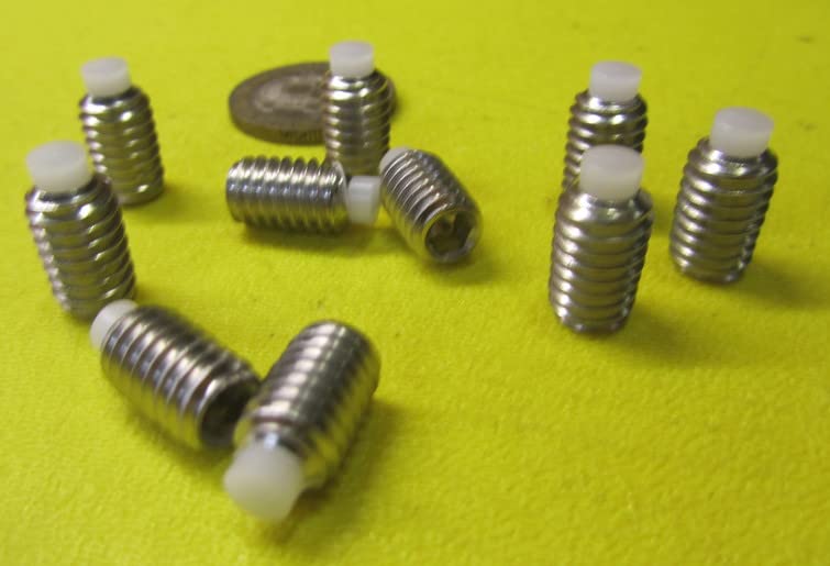 18-8 Stainless Steel Nylon Tip Set Screw 3/8-24 x .375" Thread Length 10 pcs