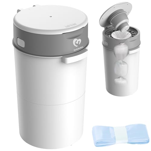 Bellababy Diaper Pail, Upgrade Baby Diaper Bin with Double Odor Locking, Includes 1 Refill (270 inches/pcs), Compact Design for Nursery