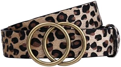 IFENDEI Women's Faux Leather Belt for Jeans Dress Waist Belts Leopard X-Small
