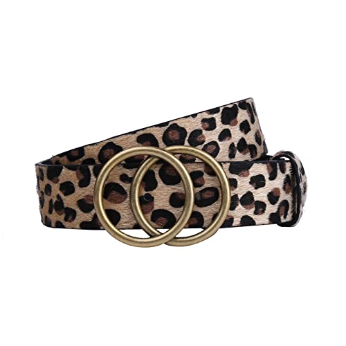 Ifendei Women's Faux Leather Belt For Jeans Dress Waist Belts Leopard X-Small #TOP1