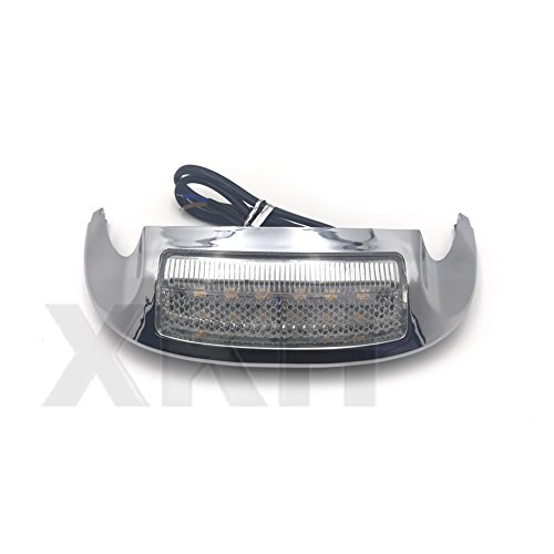 XKH- Front LED Fender Tip Light Clear Lens Compatible with Harley FLHX FLHR 14 15 16 17 [B076V93KTJ]