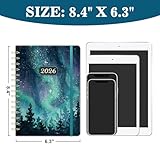 Diary 2026 - Diary 2026 from Jan. to Dec. 2026, 2026 DIARY A5 Week to View with Hard Cover and Back Pocket, 21.3 x 14.7 x 1.6 cm - Green Aurora - Image 2