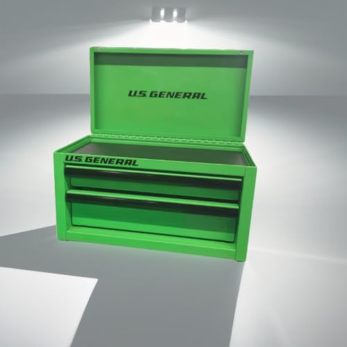 Fits U.S. GENERAL MINI STEEL TOOLBOX 2 Drawers with magnetic locking mechanism and Top Storage PVC Liners Black Trim. (1 Green)