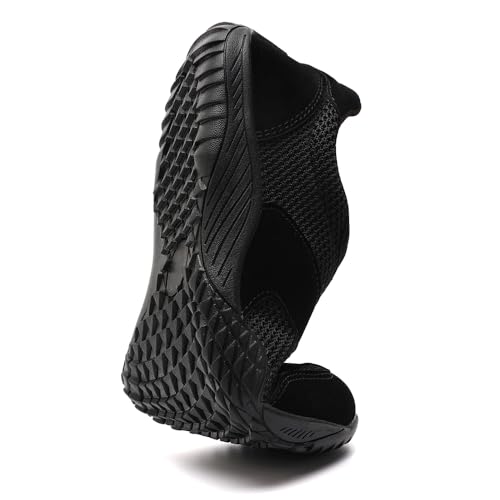 Image of Men's Barefoot Shoes Slip On Walking Tennis Sneakers for Men Zero Drop Sole Minimalist Running Shoe Lightweight Gym Workout Casual Fitness Black C US 11