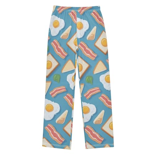Boys Pajama Pants Fried Eggs Toast Bacon Pajama Jogger Sleep Pants