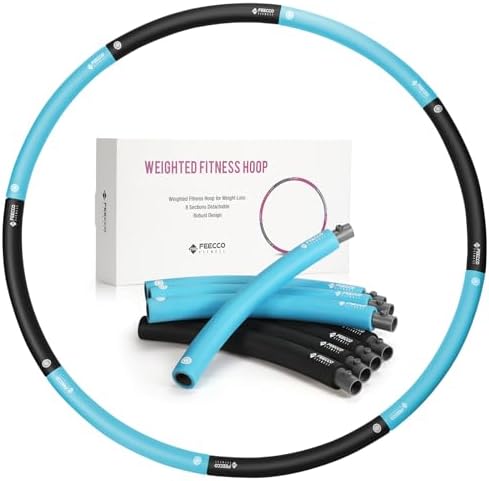 FEECCO Weighted Fitness Hoop, 8 Detachable Sections for Weight Loss FEECCO Weighted Fitness Hoop, 8 Detachable Sections for Weight Loss