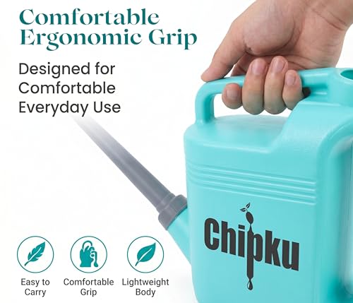 Image of Chipku 5 Litre Garden Watering Can with Sprinkler Nozzle | Durable Lightweight Plastic Water Can for Home, Balcony & Outdoor Plants | Easy Pour Long Spout