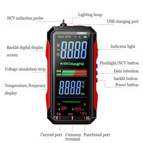 2026 Upgraded Rechargeable Digital Multimeter, FS899L USB-C Multimeter Set - Image 4