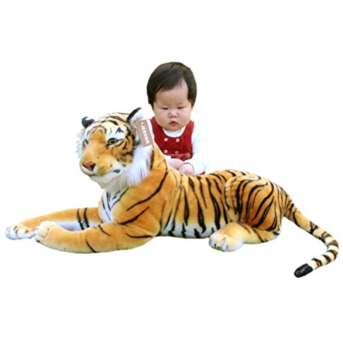 Jesonn Realistic Giant Stuffed Animals Tiger Plush Toys,Brown,27.5" Or 70 Centimeter,1Pc #TOP5