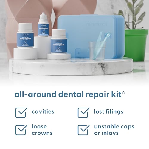 Dental Tooth Repair Kit, Easy & Portable Temporary Filling Cement with Strong Adhesive for Chipped, Missing & Broken Teeth, Solution for Loose Crowns & Cavities, Travel Case Included, by M3 Naturals