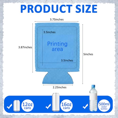 Image of Umigy 500 Pcs Can Coolers Sleeves Bulk Blank, Colorful