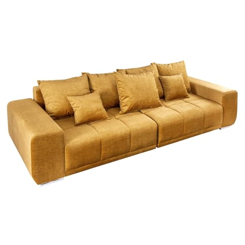riess-ambiente.de Extravagantes XXL Sofa ELEGANCIA 285cm senfgelb Samt...