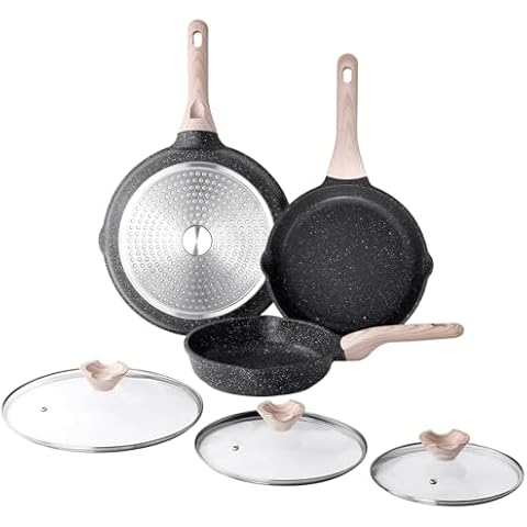 Kordisen 3-Piece Nonstick Frying Pan Set Cover