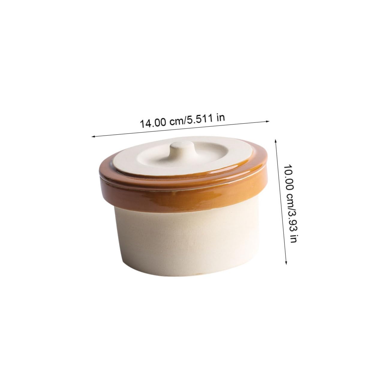 LIFKOME Ciotola per Stufato con Coperchio in Ceramica Beige