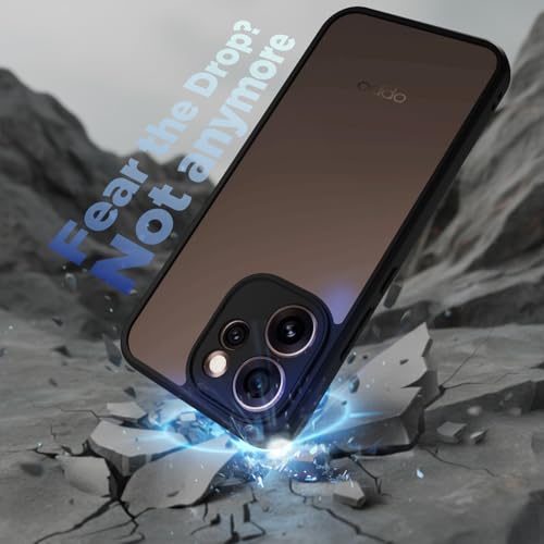 Image of RIGGEAR Shockproof Sleek Hybrid Armor Back Cover Case for Oppo Reno15 Pro, Reno 15 Pro 5G (Clear PC + Black TPU Bumper)
