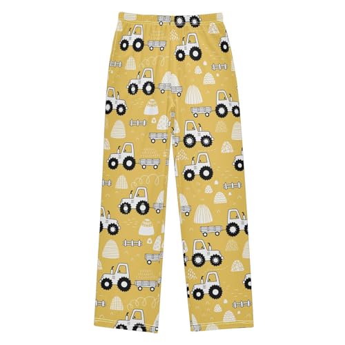 ZZXXB Truck and Tractor Boys Long Pants Soft Trousers Elastic Waist Kids Lounge Bottoms with Pockets S-XL