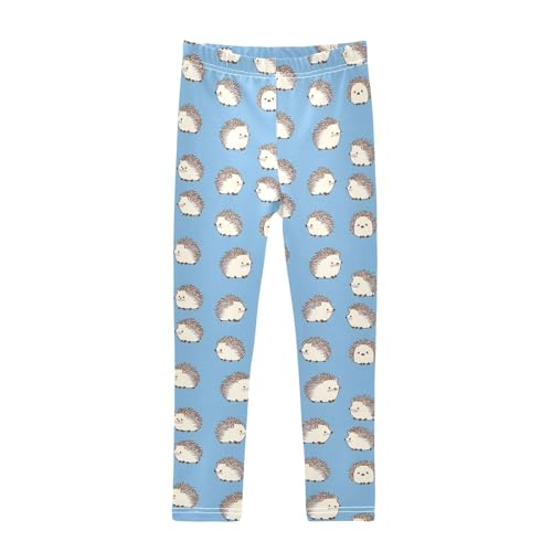 Cute Hedgehog Animal Girls Leggings Kids Yoga Pants Athletic Tights Pants 4-10 Years