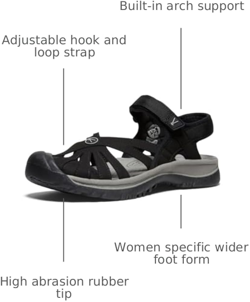 Amazon.com | KEEN Women's Rose Sandal Water Shoe, Black/Neutral