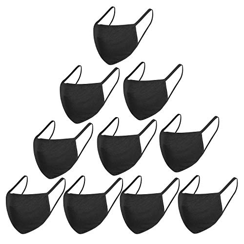 Face Mask,10 Pack Black Face MasksWashable Reusable Unisex Face Mask