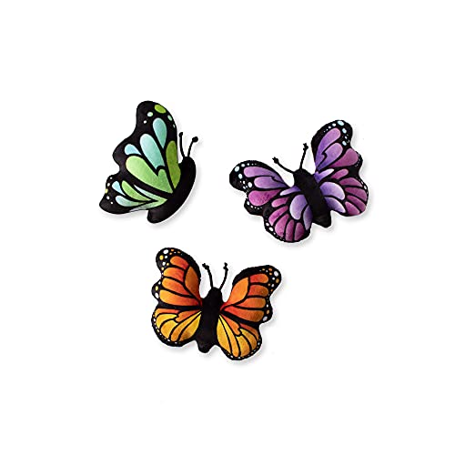Fringe Studio Plush Dog Toy Set, Butterflies, 3 Piece Set, for Small Dogs (289499)