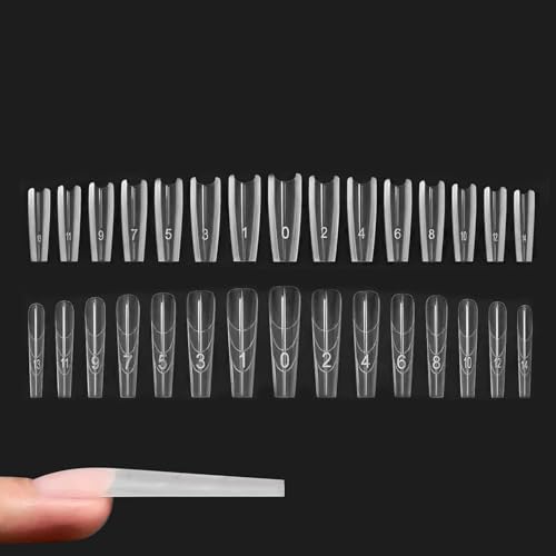 Moldes de uñas para extensión, 240 piezas de accesorios de manicura transparentes, manicura con estructura sándwich, formas de uñas para profesionales, principiantes, mujeres, novia, salón de casa y