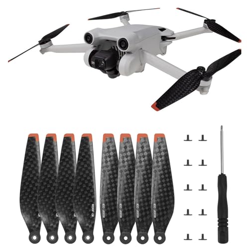 Mini 4/3 Pro Carbon Fiber Propellers Compatible with DJI Mini 4 Pro/Mini 3 Pro Drone Low-Noise Propeller Blades Props Wings Quick-Release Replacement Accessories(8PCS)