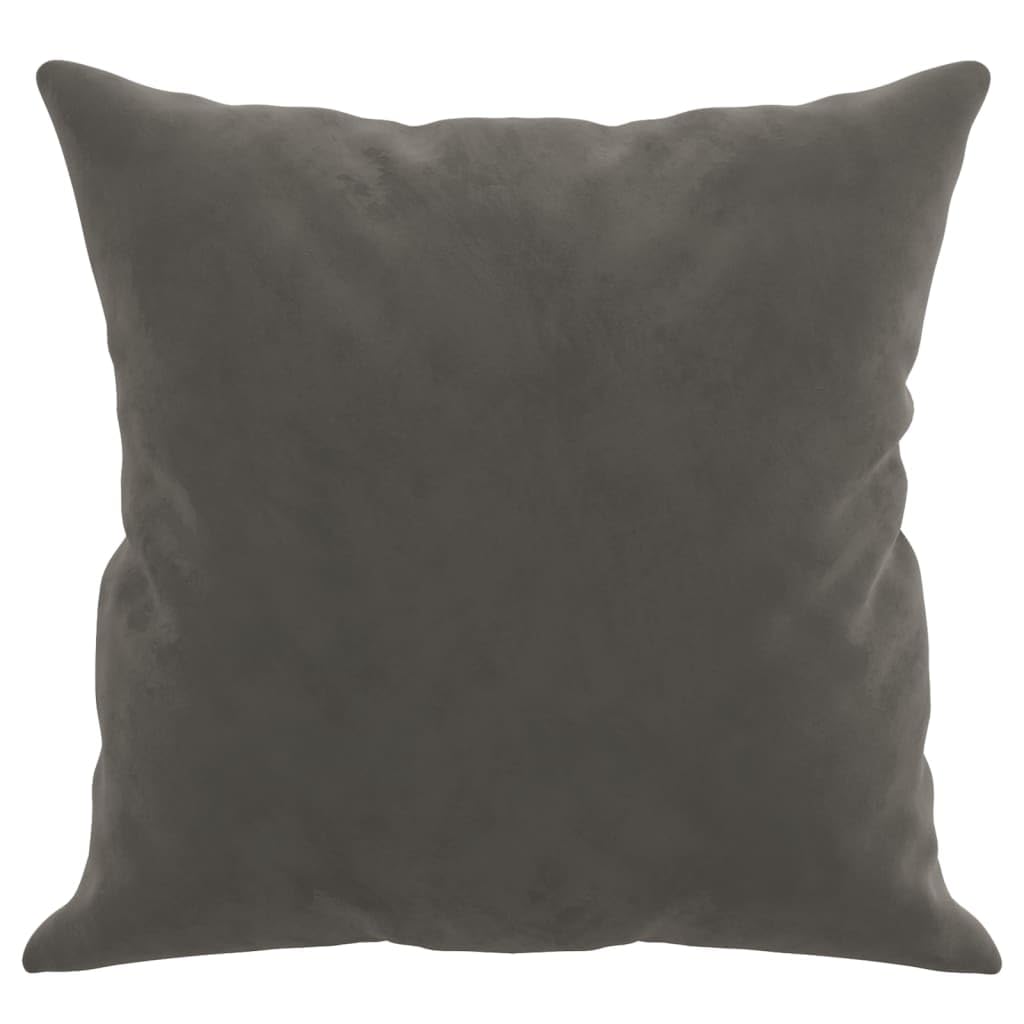 Juego de 2 cojines decorativos de terciopelo gris oscuro, 40 x 40 cm, para salón, dormitorio, sofá, cama, sillón, moderno, mullido, con cremallera, lavables