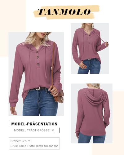 Tanmolo Hoodie Damen Kapuzenpullover Pullover Langarm – Bild 5