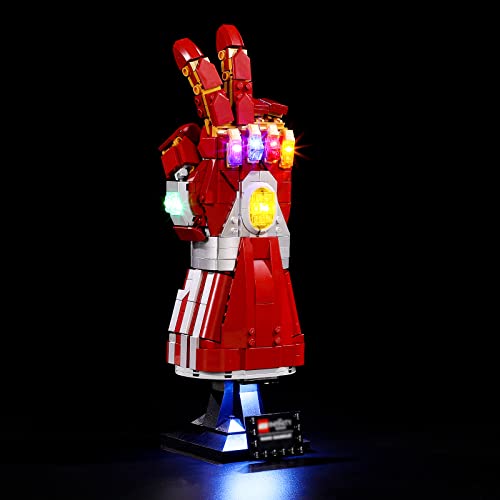 Kit di Illuminazione a LED per 76223 Guanto dell'Infinito di Iron Man Modello da Costruire - Set di luci a LED Compatibile con Il Modello (Non includere Il Modello) - Lego
