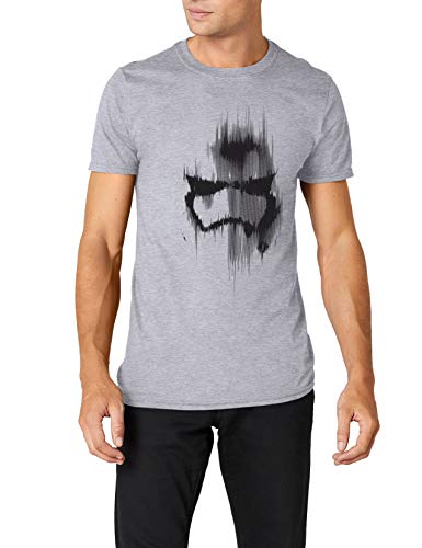Star Wars Trooper Mask Camiseta, Gris (Grey Marl SPO), M para Hombre
