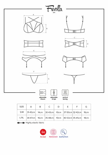 Ensemble sexy de dentelle Obsessive avec porte-jarretelles et string taille S/M