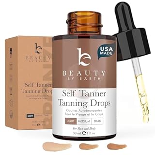 Self Tanning Drops for Face - USA Made with Organic & Natural Ingredients, Bronzing Face Tanning Drops with Aloe Vera, Non Toxic Self Tanner for Sunless Fake Tan & Natural Glow, Cruelty & Toxin Free