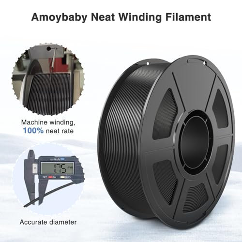 Image of Silk Black PLA Filament 1.75mm 1KG /2.2LBS, High Speed Shiny 3D Printer Filament PLA, Low Warp & Clog-Free, Dimensional Accuracy + /- 0.03mm Fits for FDM 3D Printers
