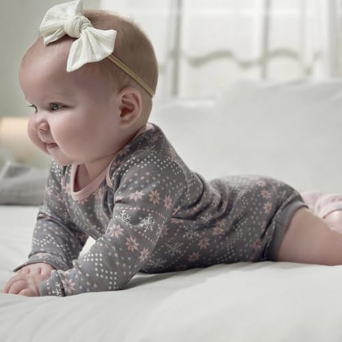 Image of Gerber Baby Bodysuits Long-Sleeve Cotton Onesies 6-Pack for Girls Newborn