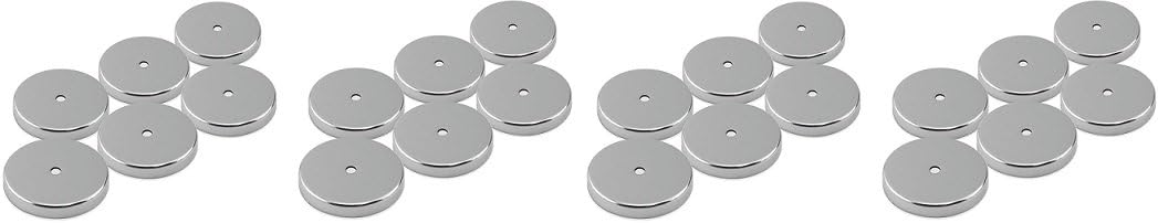 Master Magnetics RB50CX6 Round Base Magnet Fastener with 0.197" Center Hole Chrome Plate, 2.04" Diameter, 0.302" Thick, 35 Pounds, Silver (Pack of 6)