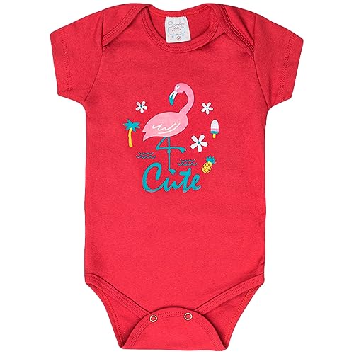 Conjunto 6 Peças Body Bebe Manga Curta Algodão Menino e Menina (G, Menina)