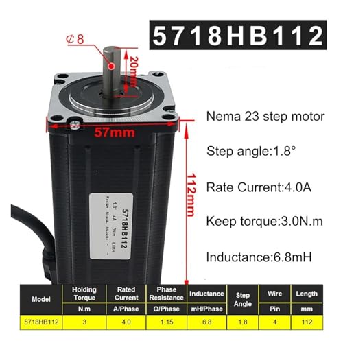 Moteur pas à pas Nema 23 de 112 mm haute performance 3 N.m - 7