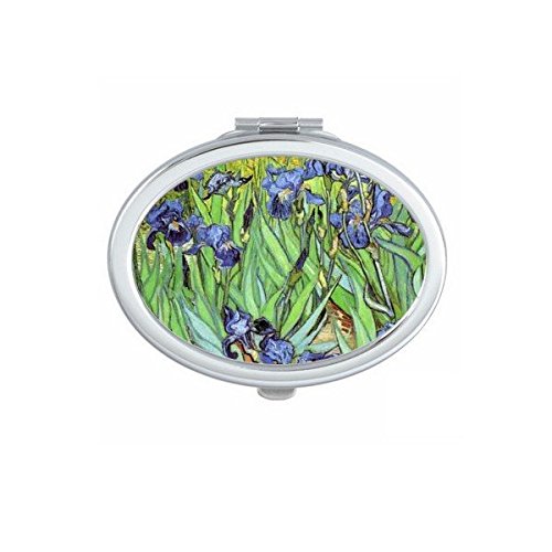Miroir de maquillage compact motif peinture à l'huile pour sac à main