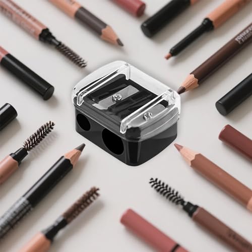 2 Stück Makeup Sharpener Anspitzer, Spitzer Kosmetikstifte, Make-up-Bleistiftspitzer, Universal Anspitzer für Augenbrauenstift, Lippenkonturenstift, Eyeliner, Präzisionsklingen, Handlich für Unterwegs