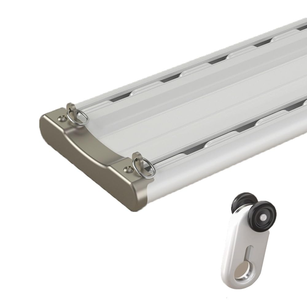Rails de rideaux de plafond double tringle aluminium blanc 280 cm modulable pour pièce