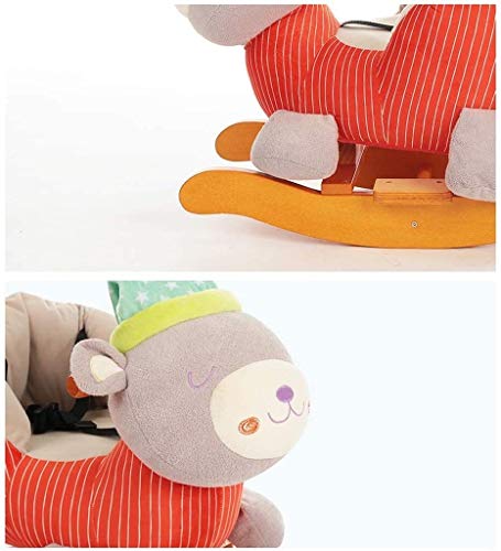 ZHANGYUEFEIFZ Schaukelpferd Plüsch Schaukeltier Pferd Rocking Horse Baby Trojaner Spielzeug Geschenk Kinder Musikstuhl… – Bild 4