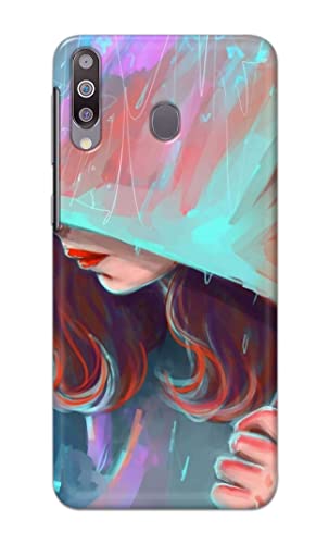 Image of PRINTFIDAA Pretty Woman Under The Umbrella Painting Printed Designer Hard Case for Samsung Galaxy M30 / Samsung A40s, SM-M305F / DS Back Cover -(e) RPM1007