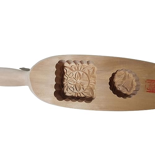 Niclaw Gourmet Moule carré traditionnel en bois pour gâteau de lune de Shanghai, gâteau de lune ou tout autre festival de la mi-automne de style moderne