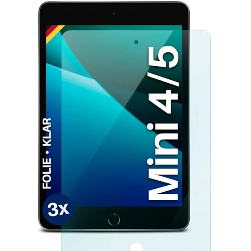 moex FlexProtect Schutzfolie kompatibel mit Apple iPad mini (4.und5. Gen.) Bildschirmschutz nur 0.2 mm dünn, Folie für das Bildschirm, HD Ultra klar & extra kratzfest - 3 Stück