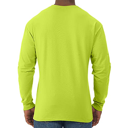 Jerzees Men's Dri-Power Long Sleeve T-Shirt, Safety Green, Large #TOP2