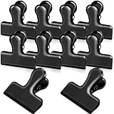 swihorab 10 Stück klein Metall Clips Lebensmittel-Clips Verschlußklemmen Tüten-Clip für Küche, rostfreiem Edelstahl Brief Klammern Verschlussclips 40 mm, Schwarz