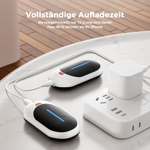 Handwärmer Elektrisch 2er Pack, 6000mAh Ultrathin Wiederaufladbar Handwärmer, Tragbarer Taschenwärmer, Geschenke für Weihnachten, Outdoor Sport, Camping, Wandern – Bild 6