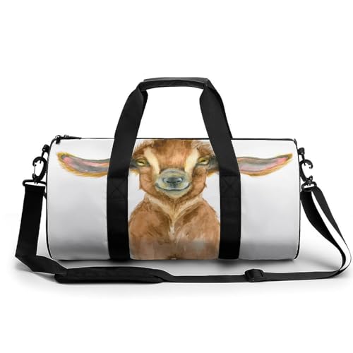 Sac de sport gym chèvre aquarelle format compact 45x23x23cm multi-usages