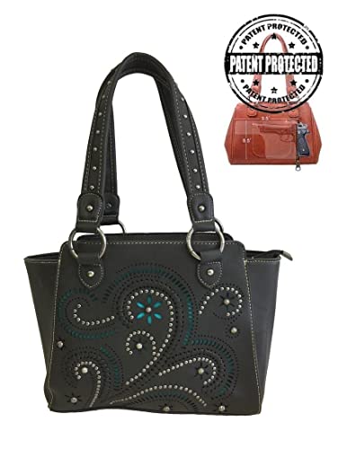 Montana West Ladies Concealed Gun Carry Purse Handbag Swirl Cutouts Design2