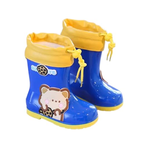 Kids' Waterproof Rain Boots-Cartoon PVC Rubber Shoes for Toddlers, Unisex, Anti-Slip, Low Heel (1-3cm)